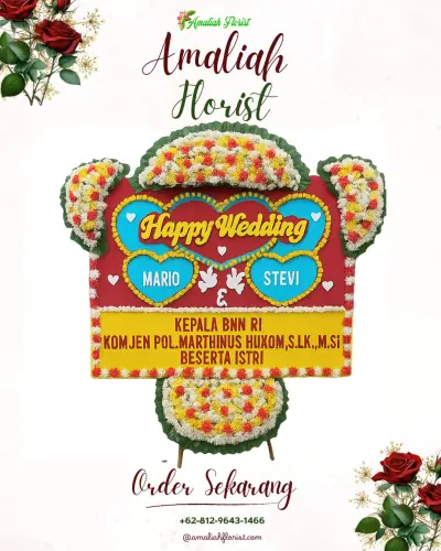 Karangan Papan Bunga Pernikahan di Muara Teweh